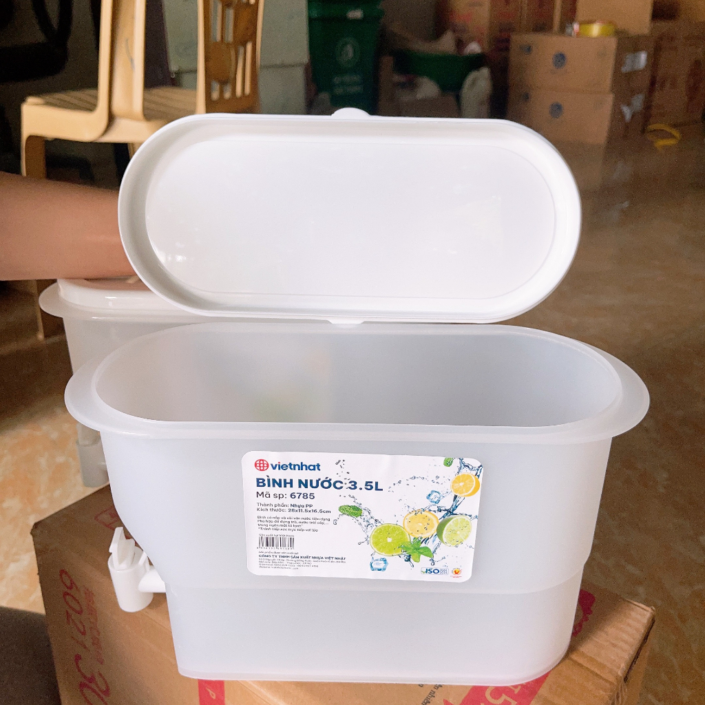 Bình Đựng Nước Có Vòi 3,5L Bình Đựng Nước Trà, Nước Trái Cây Để Trong Tủ Lạnh Tiện Lợi Đa Năng Ngăn Nắp
