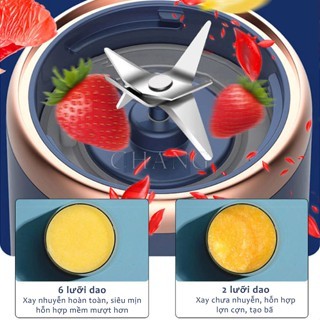Máy Xay Sinh Tố Hoa Quả Cầm Tay JUICING CUP 6 lưỡi xoay (300ml)Pin Sạc USB Siêu Tiện Lợi Tặng Kèm cốc