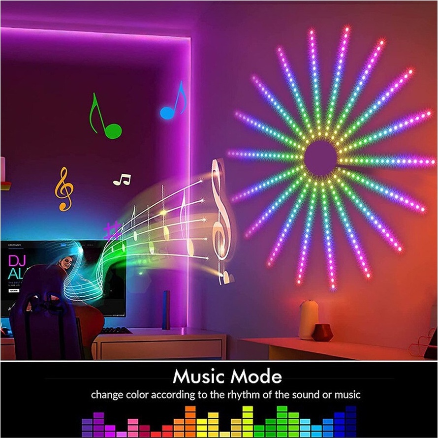 Bộ Đèn LED Ph.á.o Hoa Trang Trí Trong Nhà Size Lớn, Cảm Ứng Âm Thanh Tự Động, Điều Chỉnh Qua APP Điện Thoại Cao Cấp.