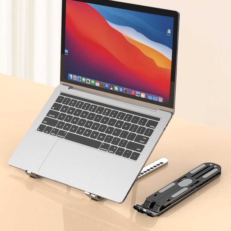 Giá đỡ laptop stand hợp kim nhôm 16INCH hỗ trợ tản nhiệt công thái học, gấp gọn chỉnh độ cao ipad macbook surface 7 nấc
