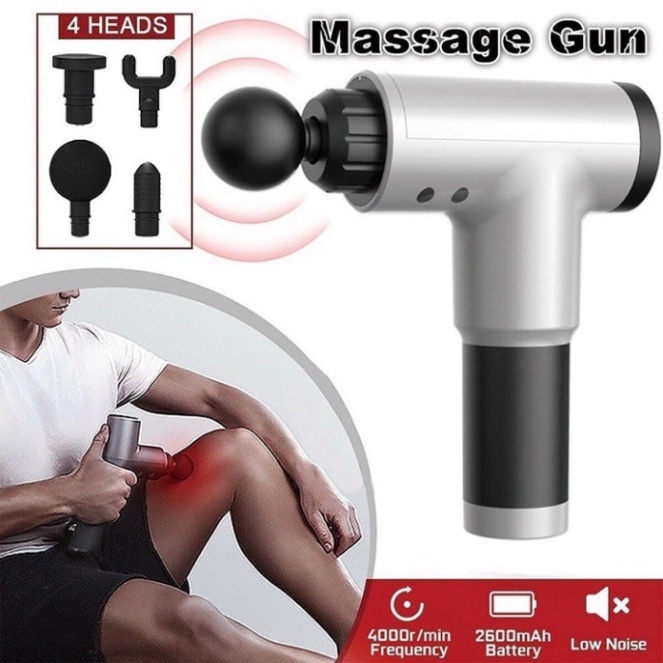 Máy Massage Cầm Tay Có 4 Đầu Massage và 6 chế độ Massage Lưng, Cổ, Vai, Gáy