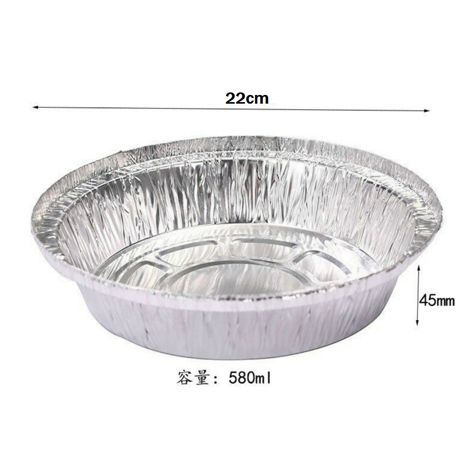 Set 10 Bát Bạc Size 22 Đựng Thực Phẩm Dùng Cho Nồi Chiên Không Dầu. Khay bát bạc 22cm tiện lợi