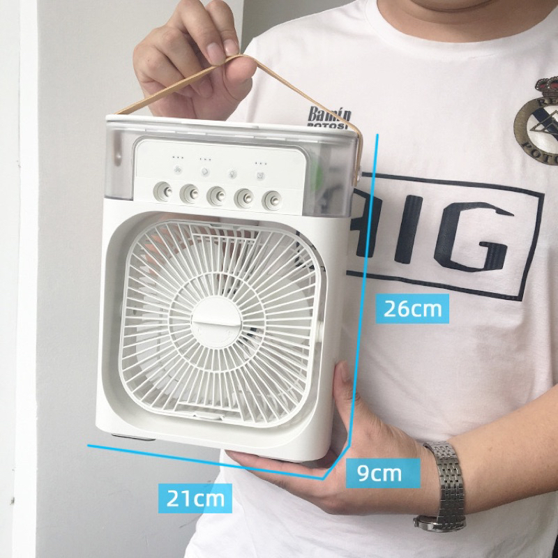 Quạt Điều Hòa Hơi Nước Mini, Máy Lạnh Mini 3 Chế Độ Tích Hợp Led, Sạc Usb Để Bàn Tiện Dụng