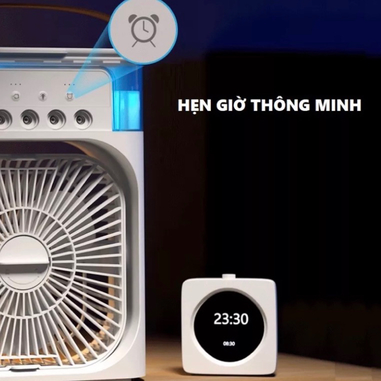 Quạt Điều Hòa Hơi Nước Mini, Máy Lạnh Mini 3 Chế Độ Tích Hợp Led, Sạc Usb Để Bàn Tiện Dụng