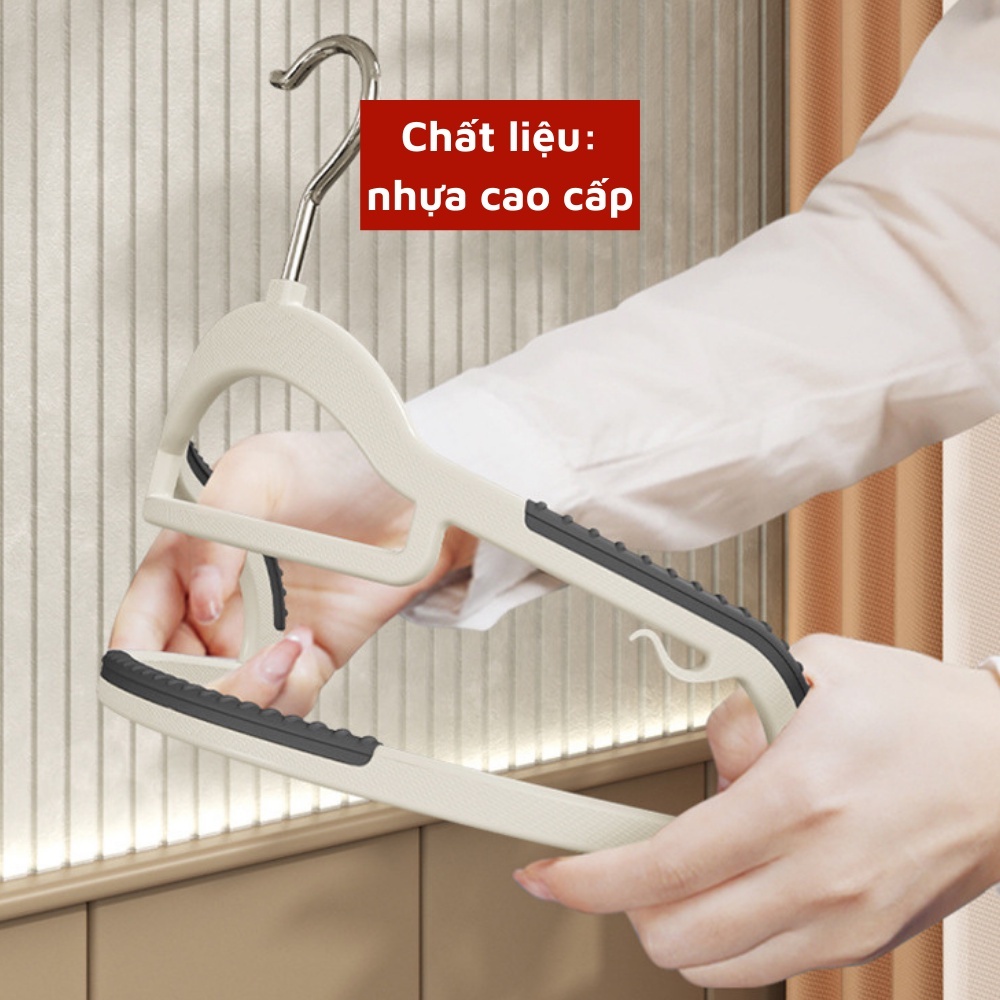 Combo 10 Cái Móc Treo Quần Áo Chống Trượt Xoay 360 Đa Năng Chất Nhựa Cao Cấp Bền Bỉ Chịu Được Vật Nặng