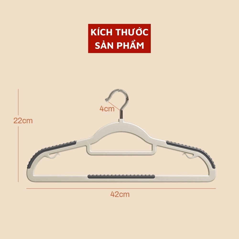 Combo 10 Cái Móc Treo Quần Áo Chống Trượt Xoay 360 Đa Năng Chất Nhựa Cao Cấp Bền Bỉ Chịu Được Vật Nặng