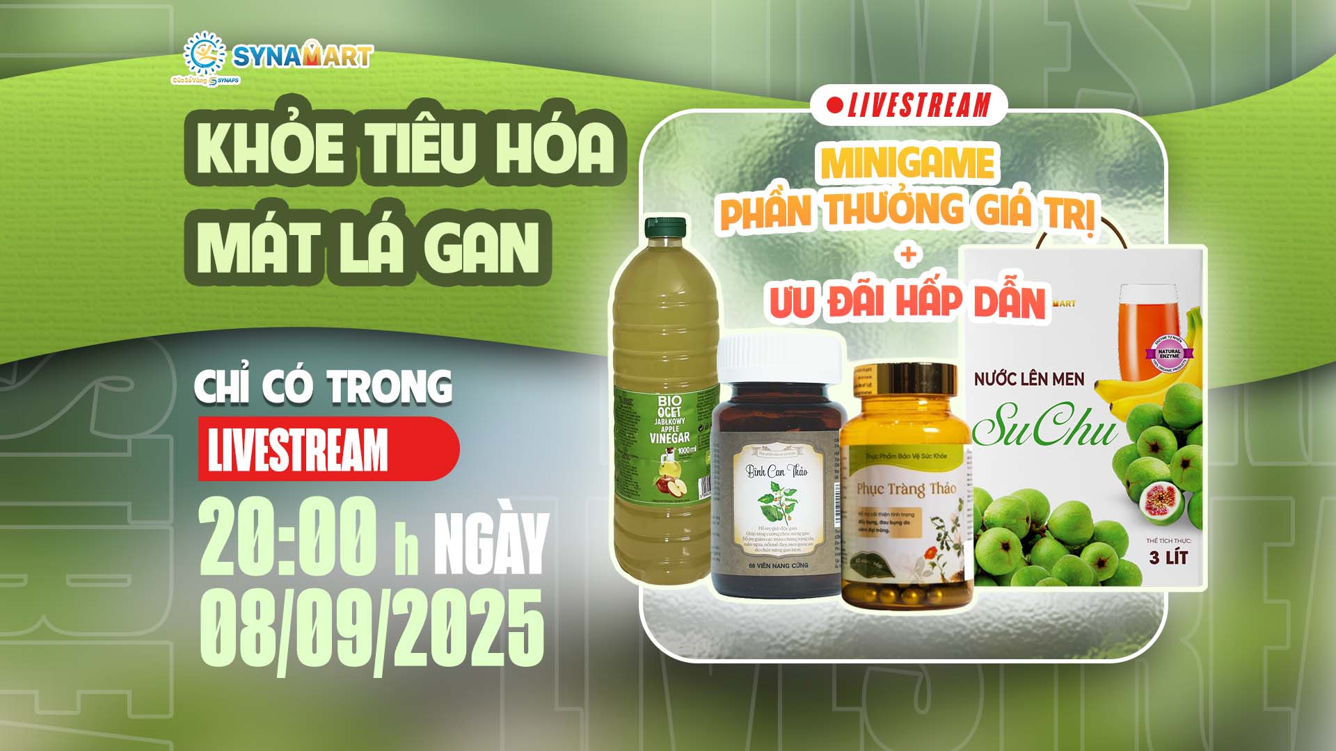 Livestream 08/09 – Quà tặng cực hấp dẫn & Minigame mở màn cùng SYNAMART – Cửa Sổ Vàng