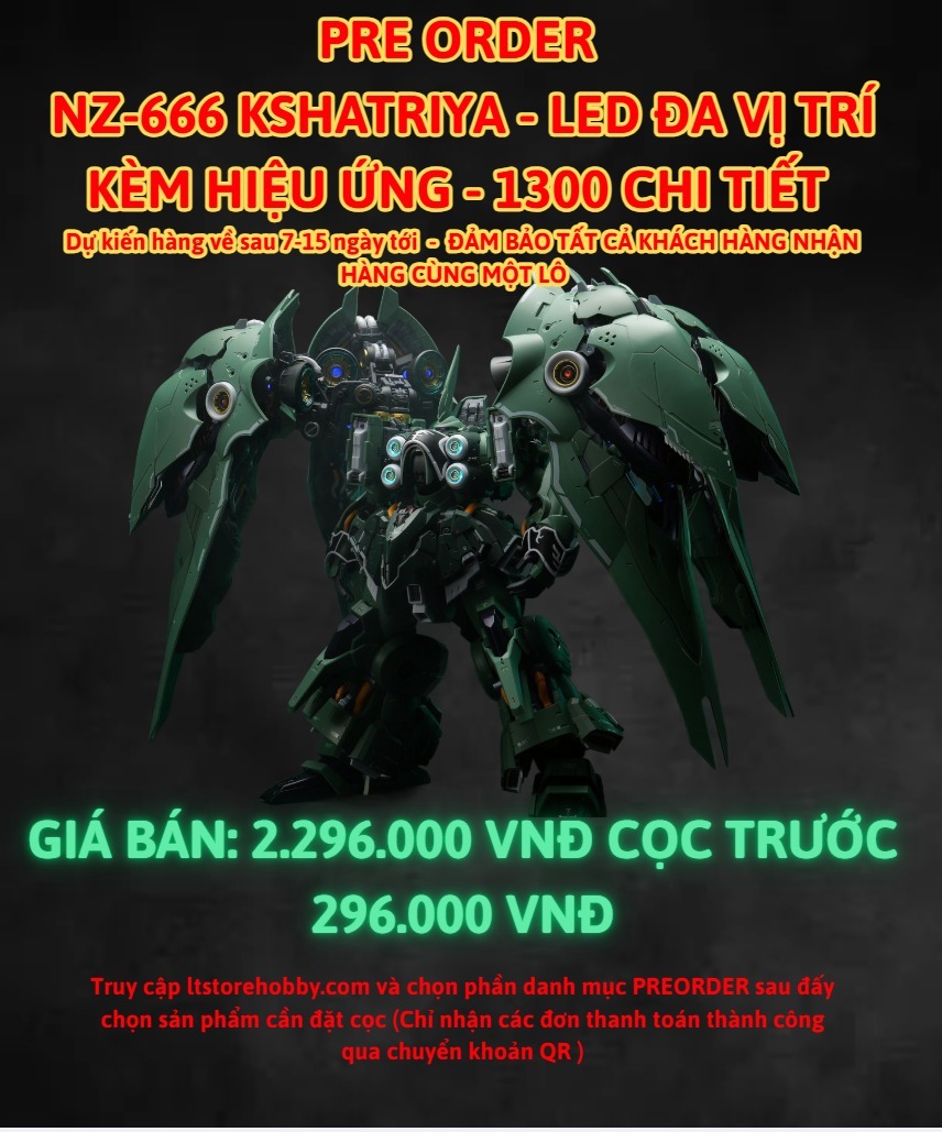 Đặt trước NZ-666 KSHATRIYA Solomon - Kèm led đa vị trí - 1300 chi tiết và 60 Runner