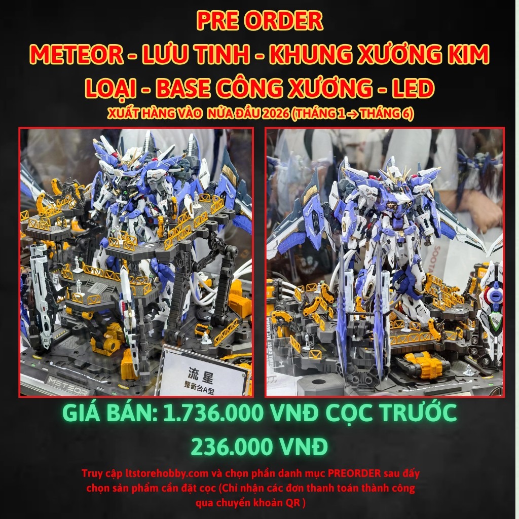 Đặt trước METEOR - Lưu Tinh - Kèm base công xưởng - Khung xương kim loại - LED