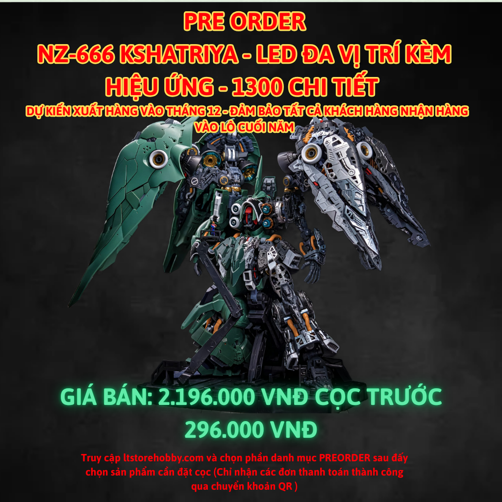 Đặt trước NZ-666 KSHATRIYA Solomon - Kèm led đa vị trí - 1300 chi tiết và 60 Runner
