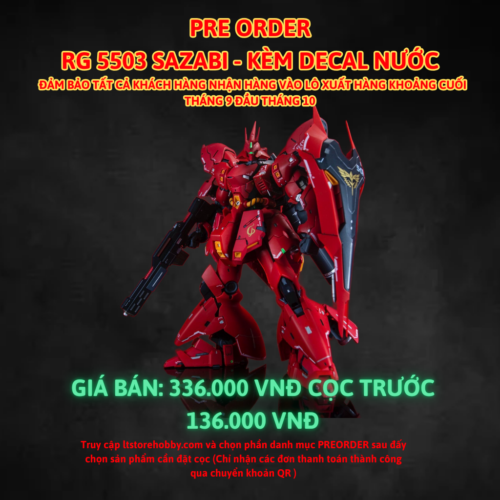 Đặt trước RG 5503 MSN-04 Sazabi kèm decal nước - Về vào khoảng đầu tháng 10