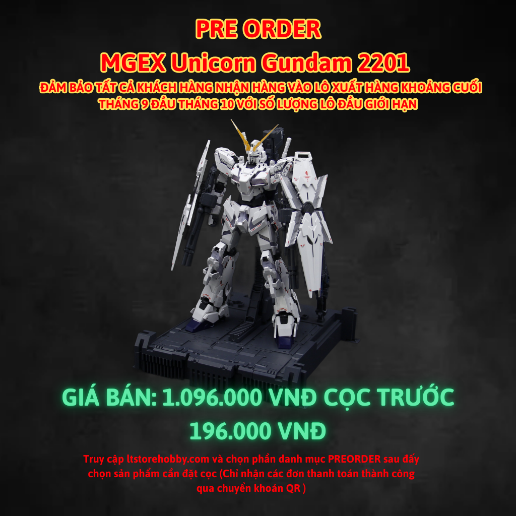 Đặt trước MGEX Unicorn Gundam 2201- Tặng kèm led và bộ base lớn - Về vào khoảng đầu tháng 10