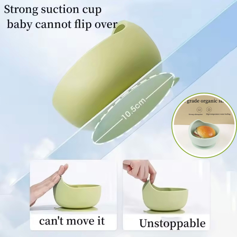 Set Bát Thìa Silicon Đế Bám Dính Chống Trượt Chống Nóng