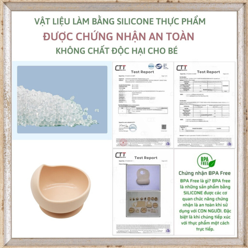 Set Bát Thìa Silicon Đế Bám Dính Chống Trượt Chống Nóng