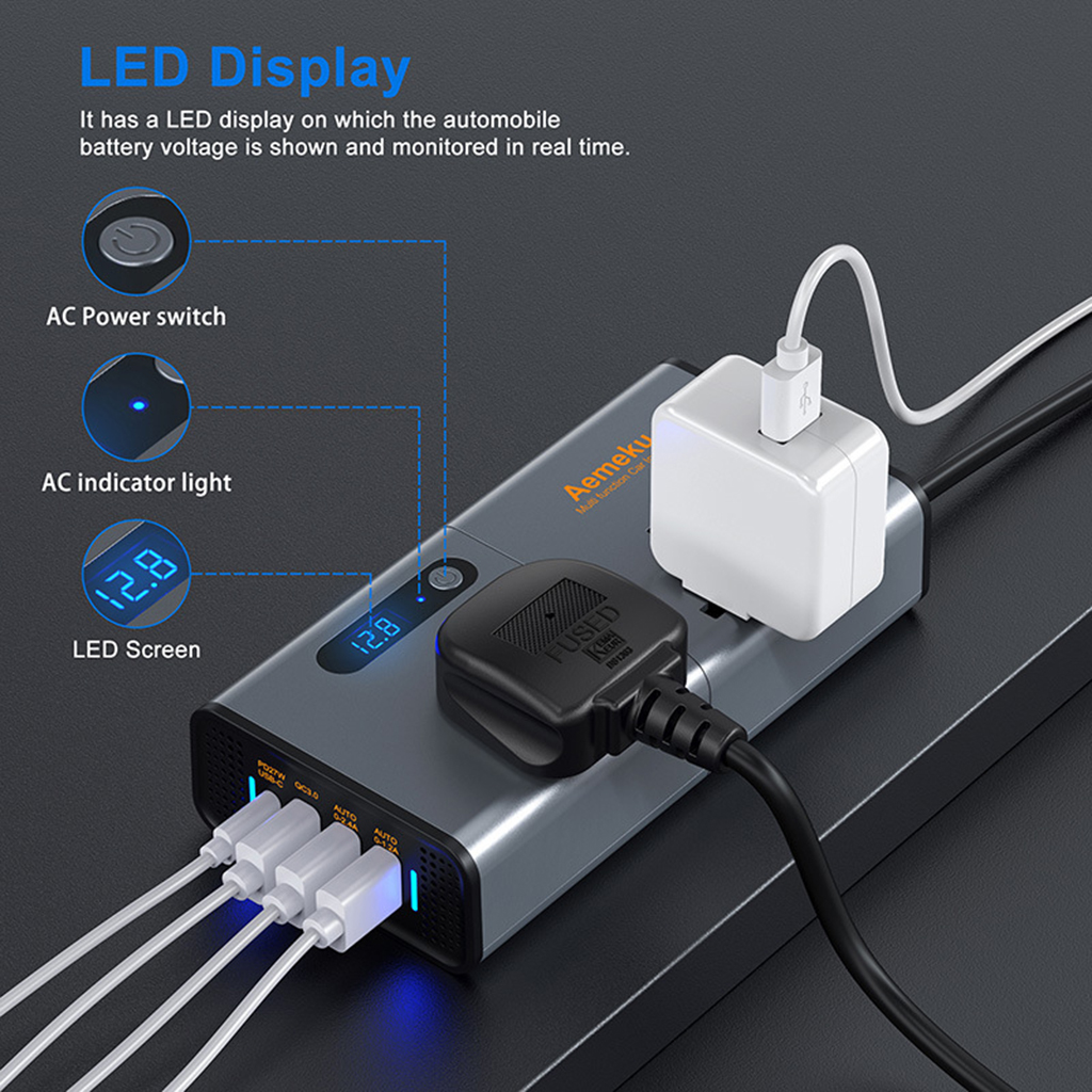 Bộ đổi nguồn 12V/24V sang 220V AEMEKU
