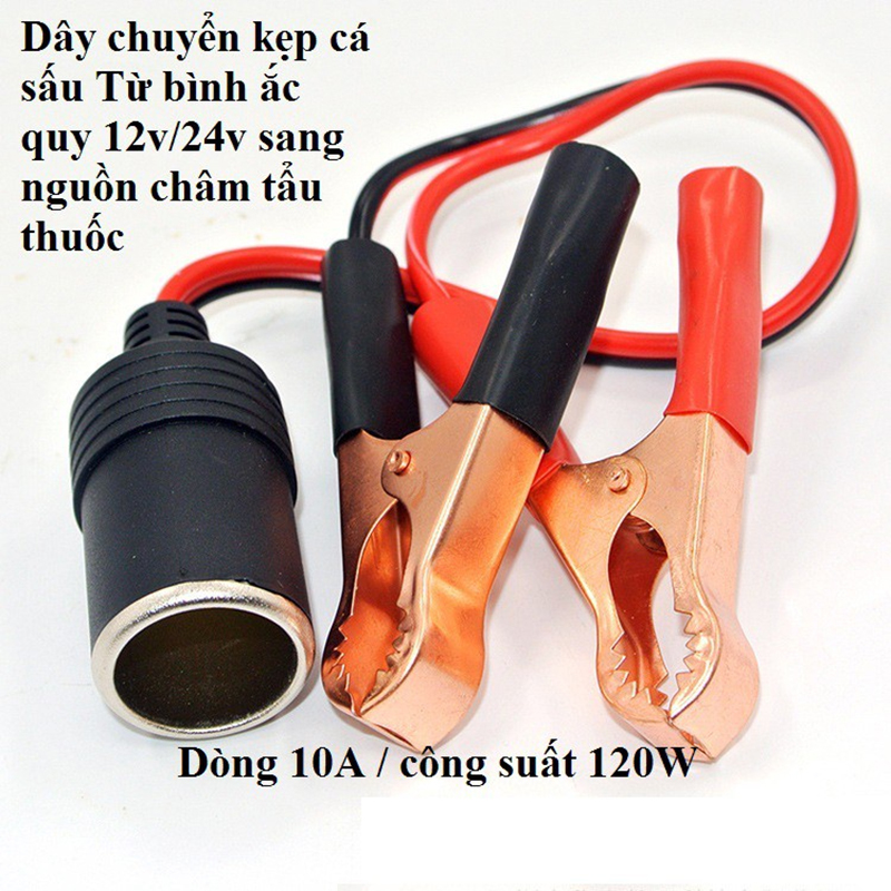 Kẹp bình ác quy đầu ra tẩu 12v trên ô tô