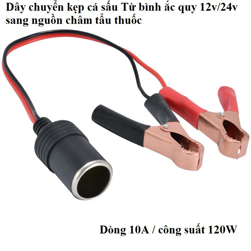 Kẹp bình ác quy đầu ra tẩu 12v trên ô tô