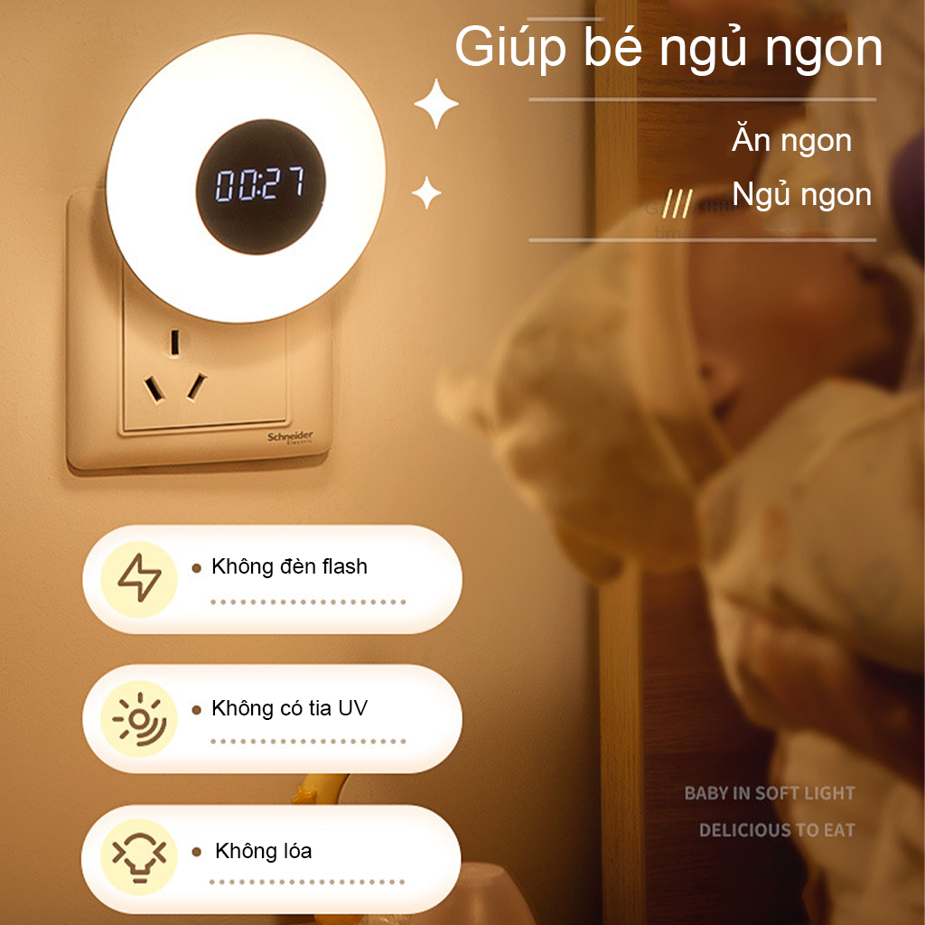 Đèn ngủ thông minh dành cho mẹ và bé với 3 chế độ sáng