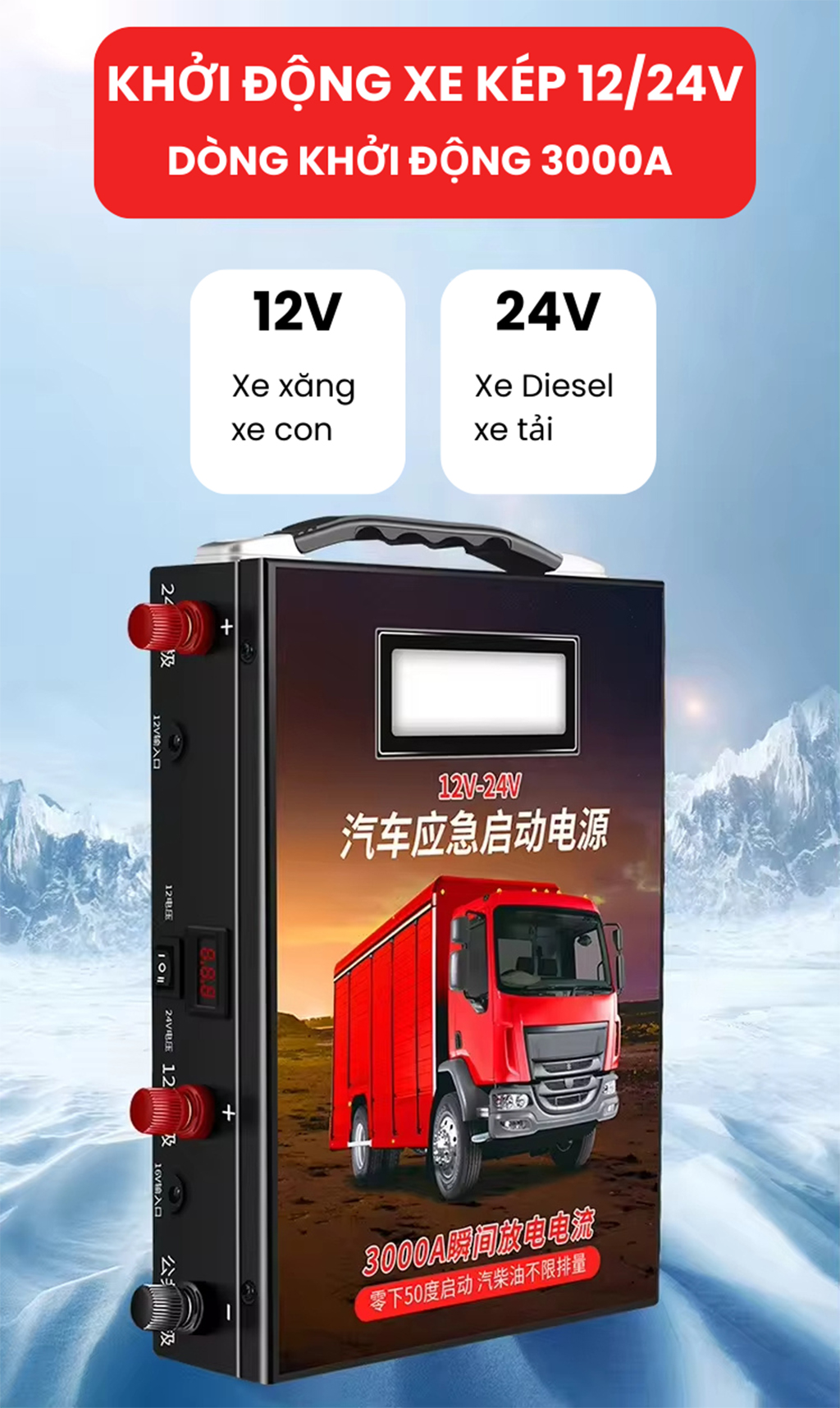 Bộ kích điện ô tô 12V/24V