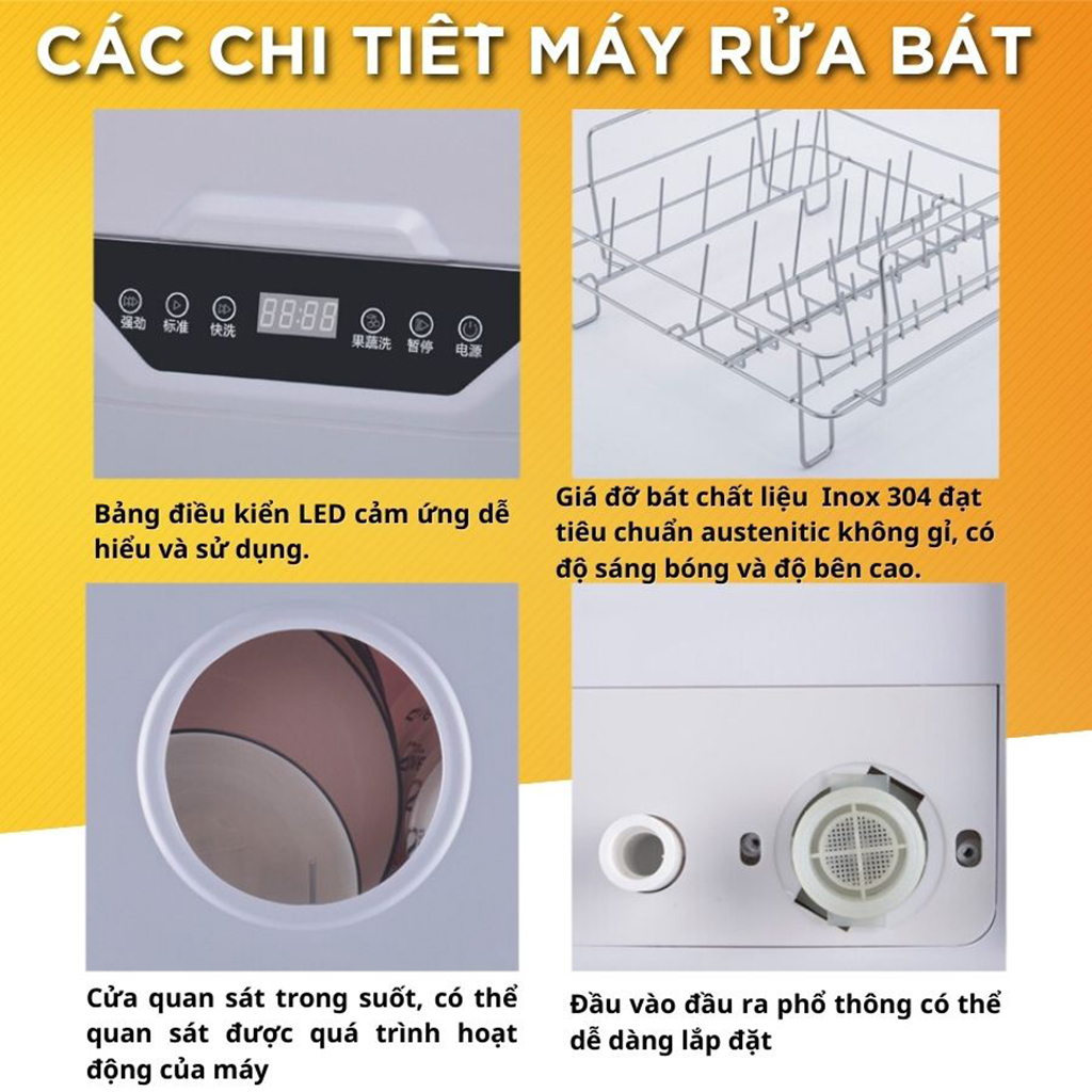 Máy rửa bát chén gia đình mini