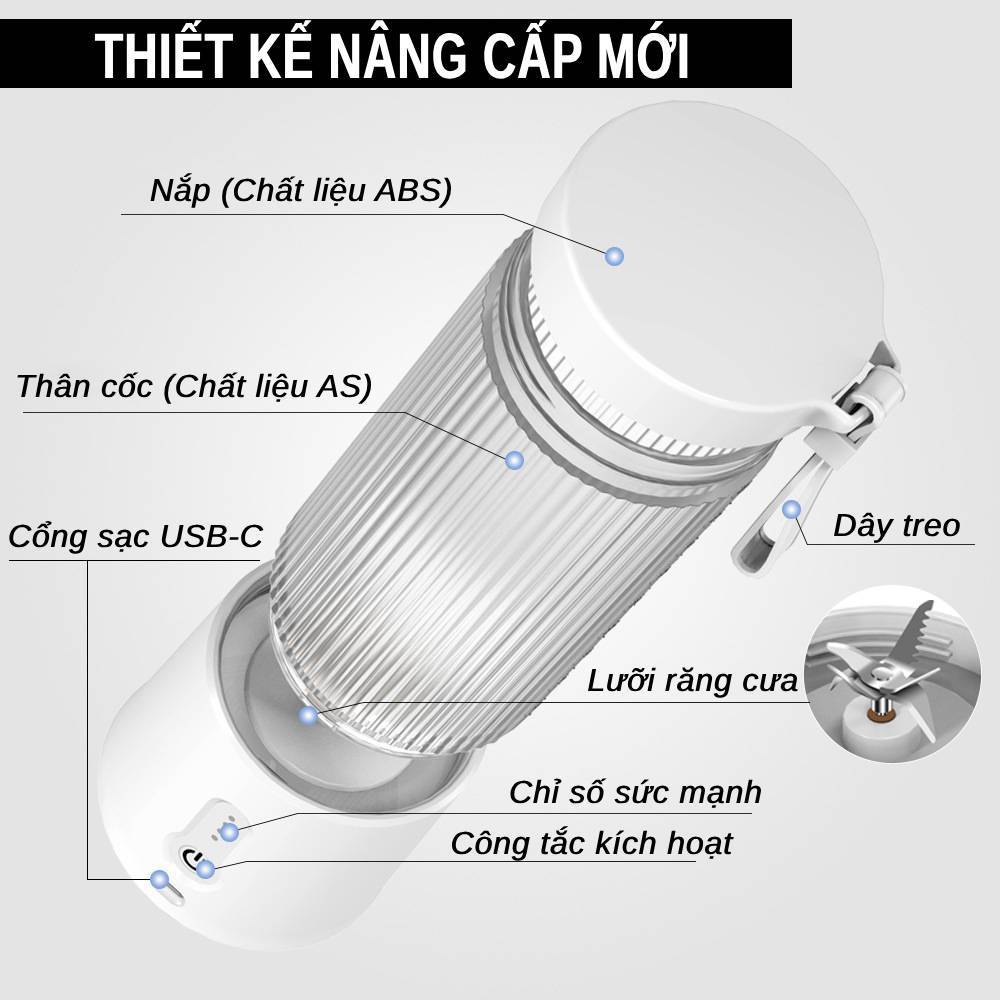 Máy xay sinh tố cầm tay sạc pin