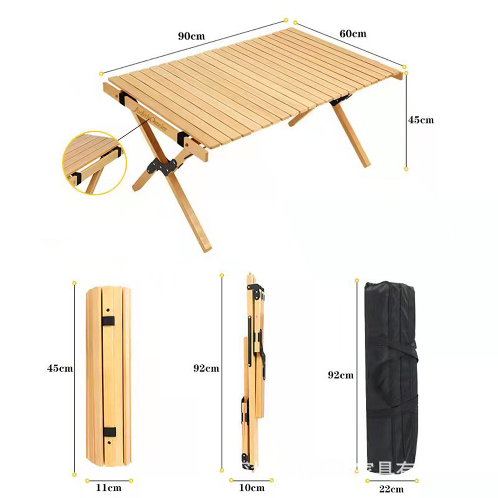 Bàn Dã Ngoại Gấp Gọn Chất Liệu Gỗ Thông Nhiều Kích Thước