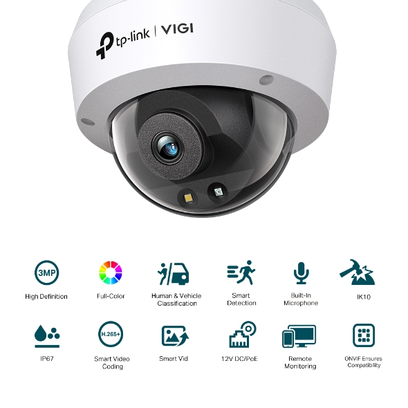 Camera IP TP-Link Dome Hồng Ngoại  3MP VIGI C230