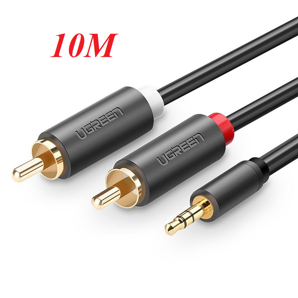 Cáp âm thanh 2 đầu Bông sen sang 3.5mm dương AV102 Ugreen màu Đen