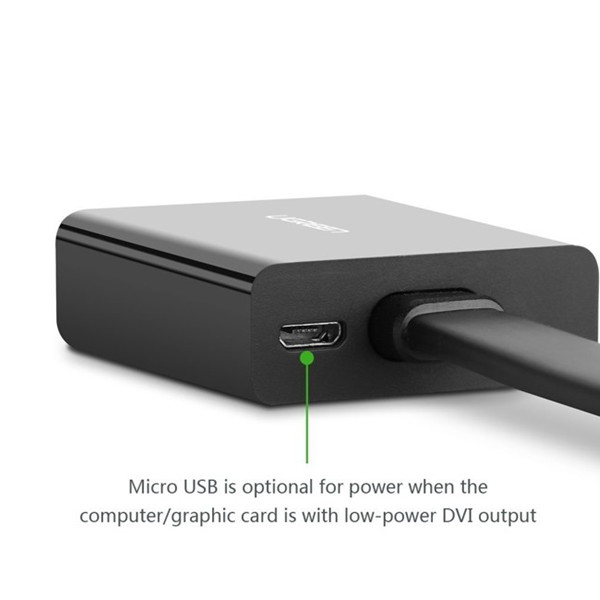 Bộ chuyển đổi DVI-D sang VGA active từ máy tính nối ra máy chiếu/màn hình Ugreen (40259)