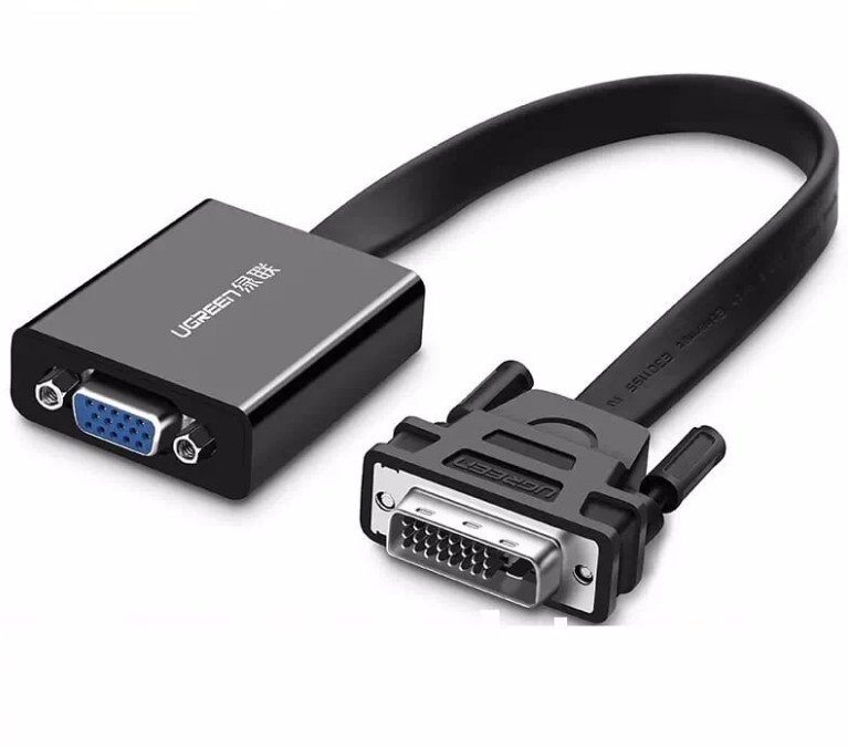 Ugreen 40259 30CM màu Đen Cáp chuyển đổi DVI D 24+1 sang VGA cáp dẹt MM108
