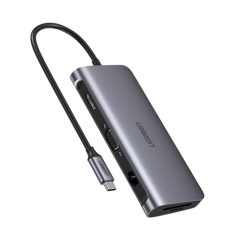 Bộ chuyển đổi USB-C sang 3*USB 3.0+HDMI+RJ45+SD&TF Ugreen (40873)