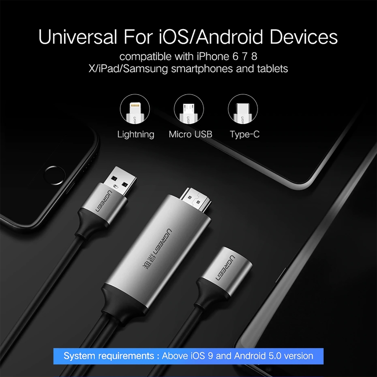 Bộ chuyển đổi USB sang HDMI màu xám Ugreen (50291)