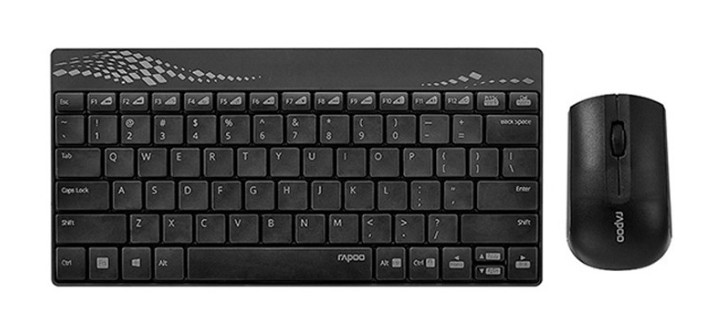 Bộ bàn phím và chuột vi tính không dây Rapoo 8000S màu đen