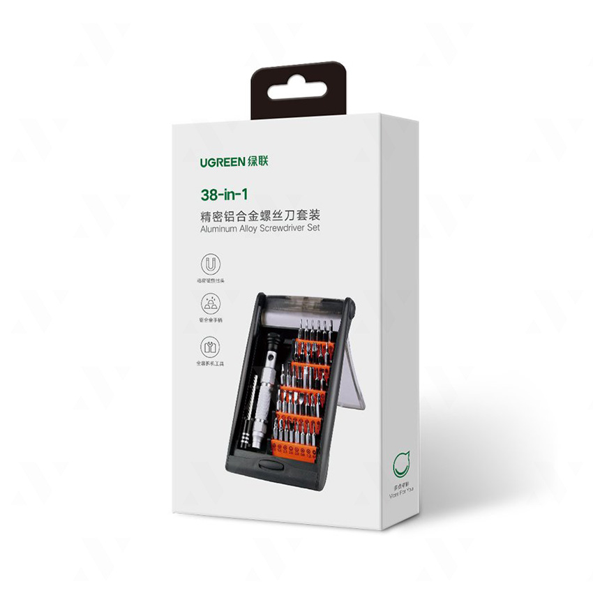 Ugreen 80459 38 trong 1 bộ vít đa năng mạ nhôm đầu hít từ tính hộp màu đen CM372