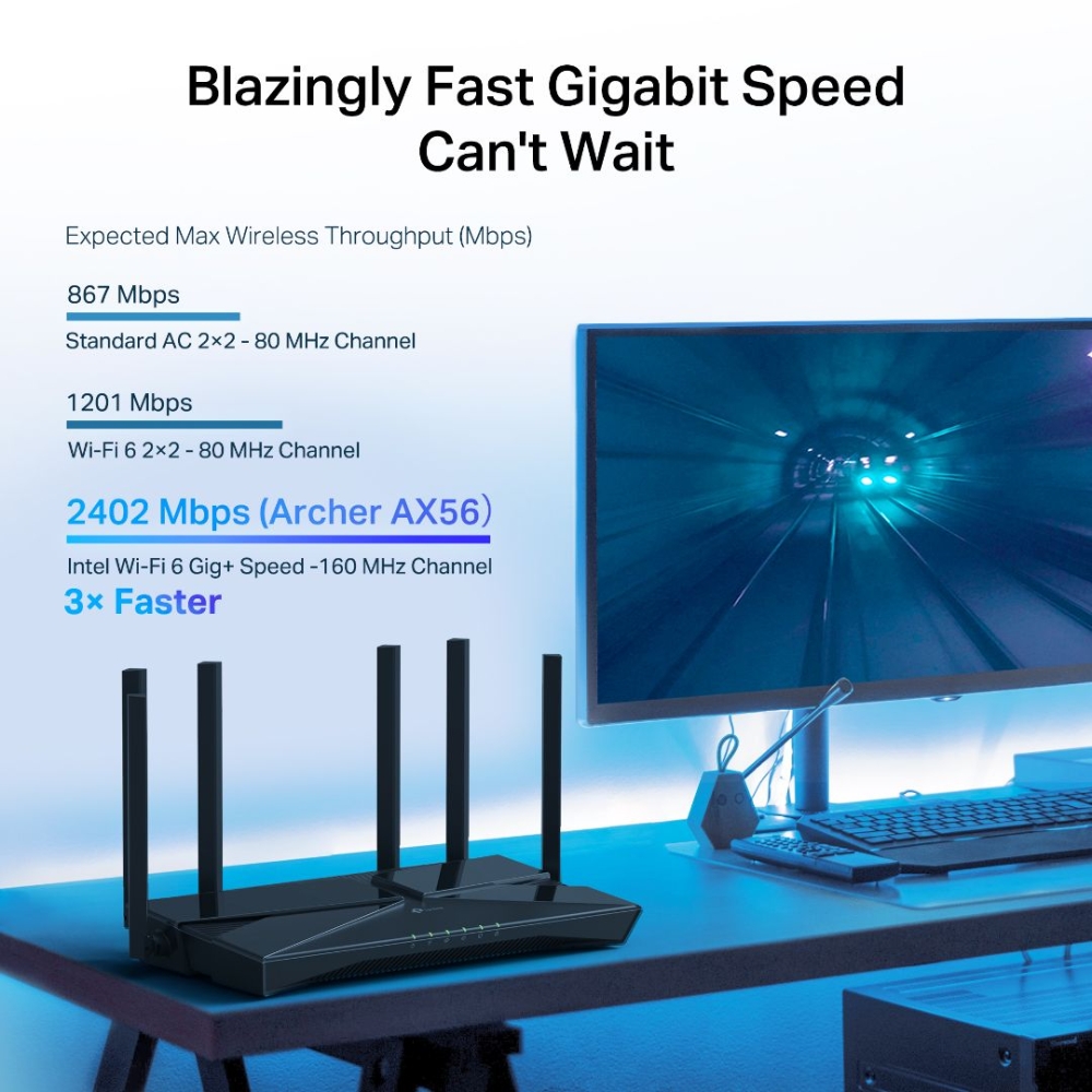 Bộ phát Router WiFi 6 TP-Link Archer AX56 Gigabit AX3000