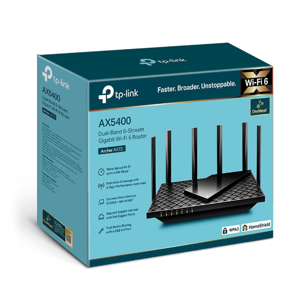 Bộ Phát Router Wifi TP-Link Archer AX72 Wifi 6 Gigabit  AX5400 băng tần kép