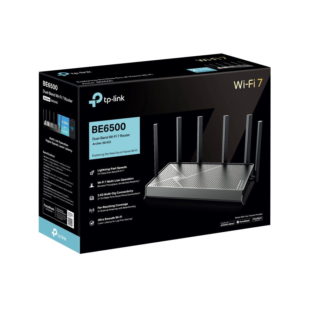 Bộ phát Router TP-Link Archer BE400 Wi-Fi 7 Băng Tần Kép BE6500