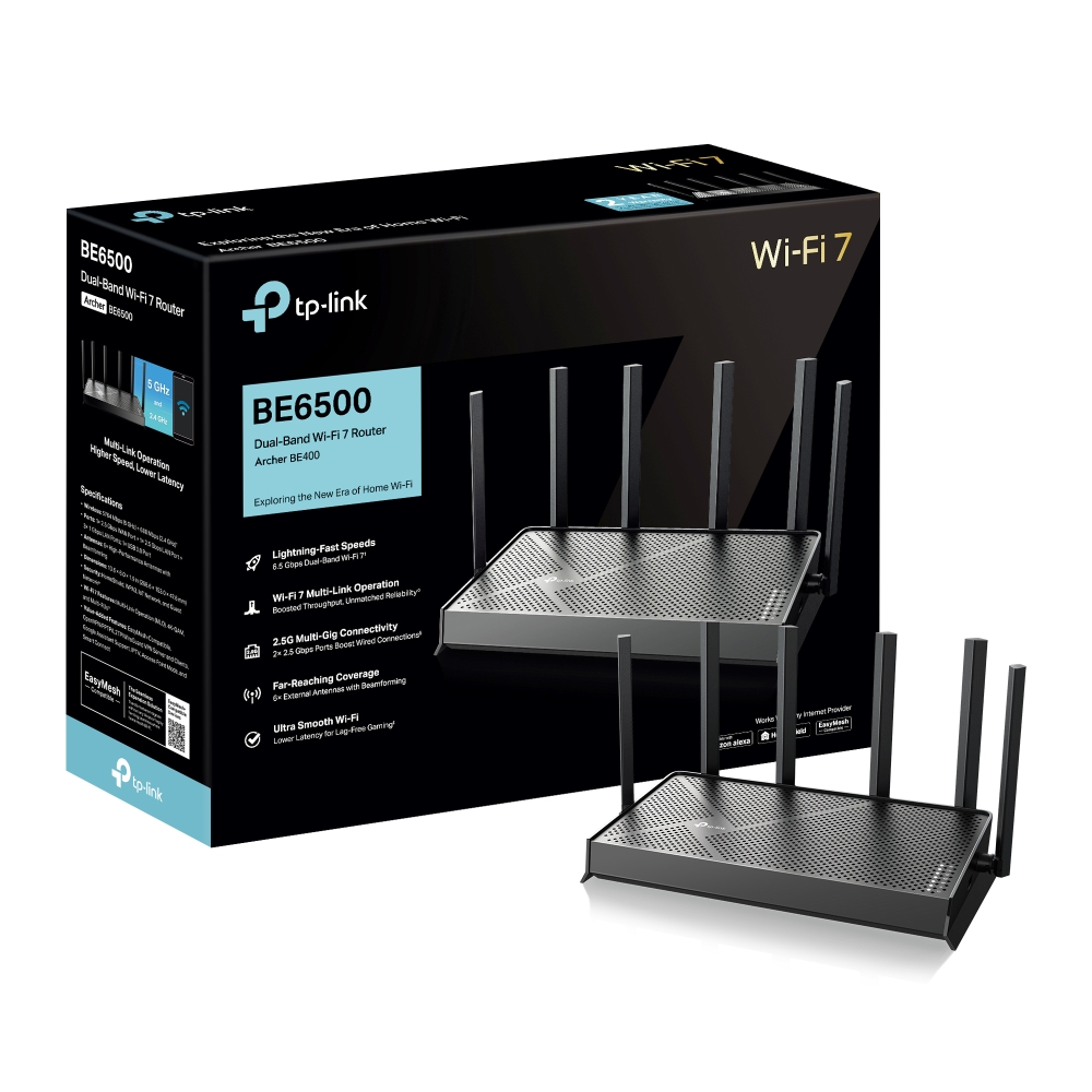 Bộ phát Router TP-Link Archer BE400 Wi-Fi 7 Băng Tần Kép BE6500