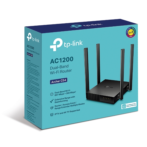 Bộ Phát Wifi TP-Link Archer C54 Băng Tần Kép  Chuẩn AC 1200