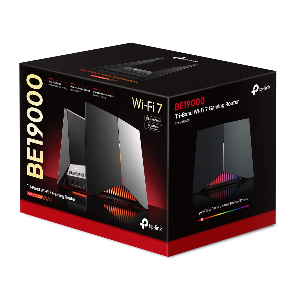 Gaming Router Wi-Fi 7 BE1900 Ba Băng Tần TP-Link Archer GE800