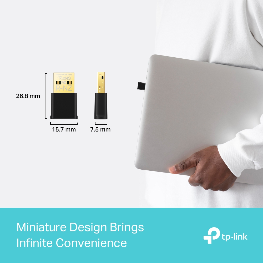 Bộ thu USB Wifi TP-Link Archer TX20U Nano Wi-Fi 6 Băng Tần Kép AX1800