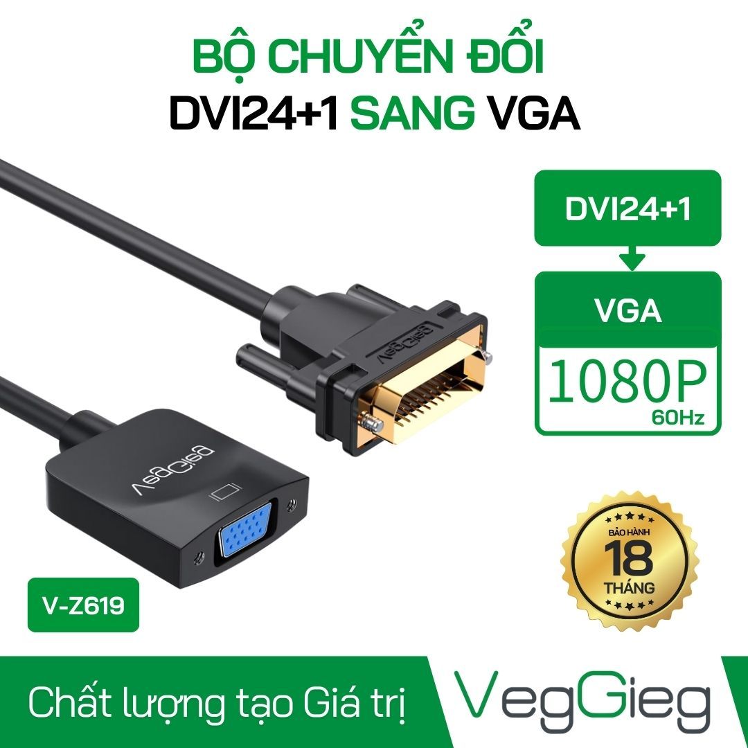 Bộ Chuyển Đổi DVI24+1 Sang VGA V-Z619