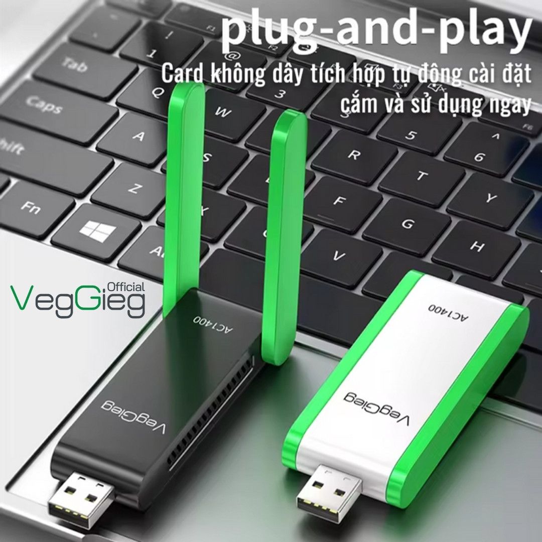 Bộ Thu Phát Wifi VegGieg USB 3.0 2 Antena 1400MB V-K1400