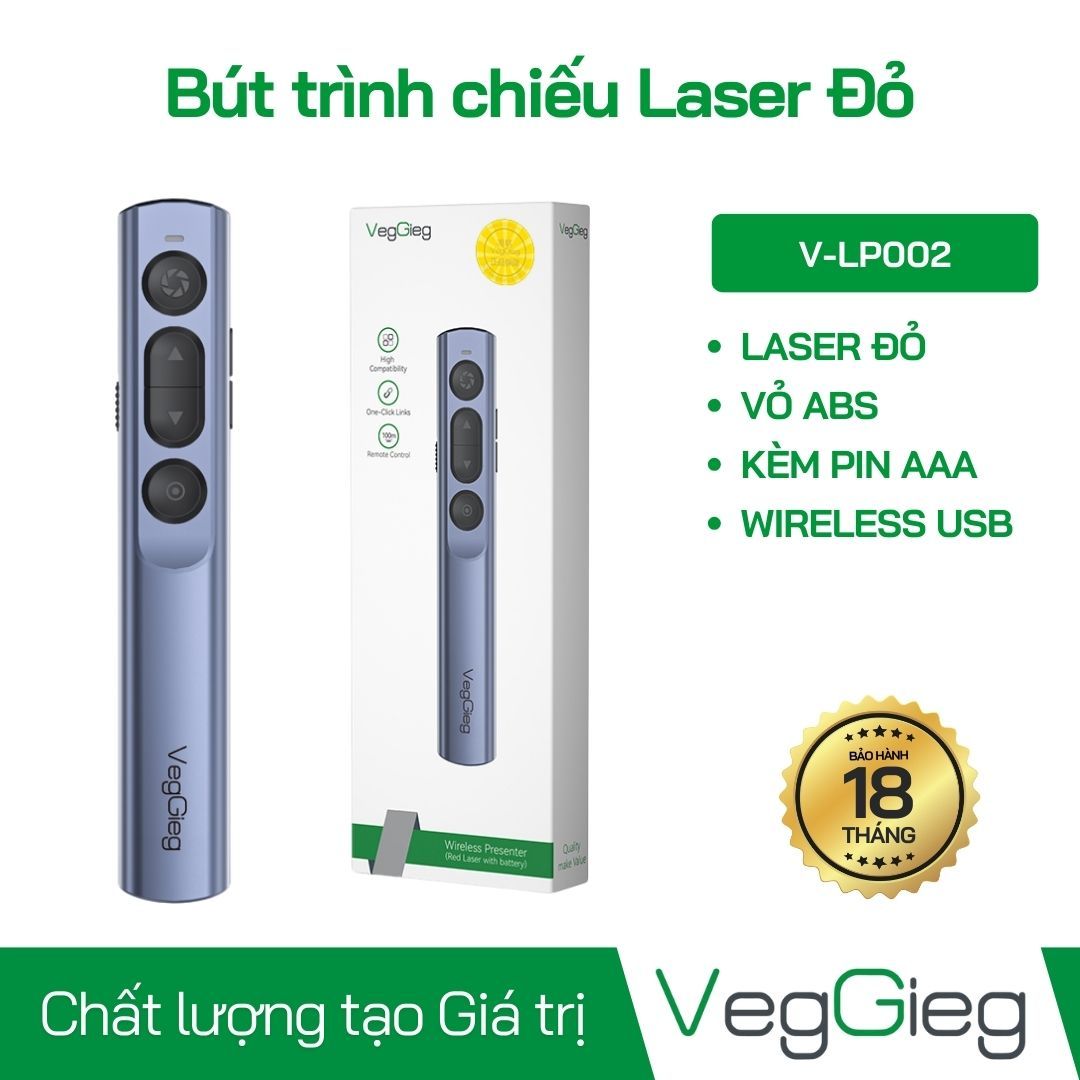 Bút trình chiếu VegGieg cảm biến laser đỏ V-LP002
