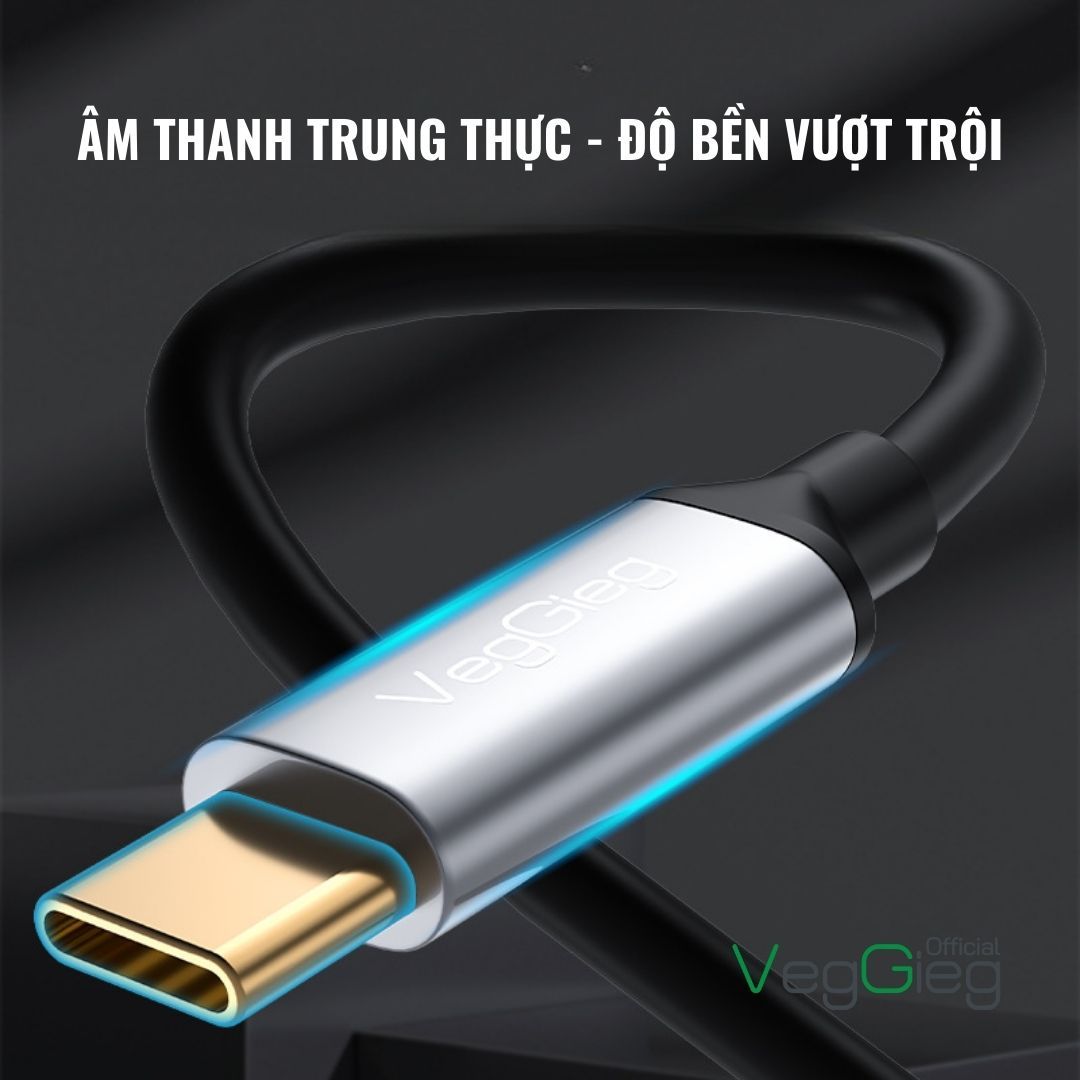 Cáp chuyển đổi VegGieg Type-C sang Audio DC 3.5mm V-A624