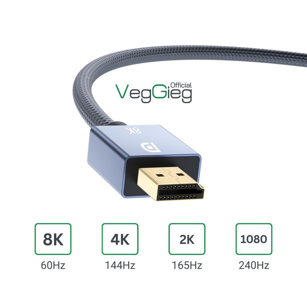 Cáp DisplayPort 1.4 8K@240Hz  VegGieg V-Z620
