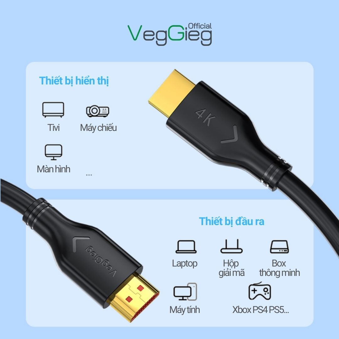 Cáp HDMI 2.0 2K*4K 60HZ - V-H107 (dài 1,5m - 20m)