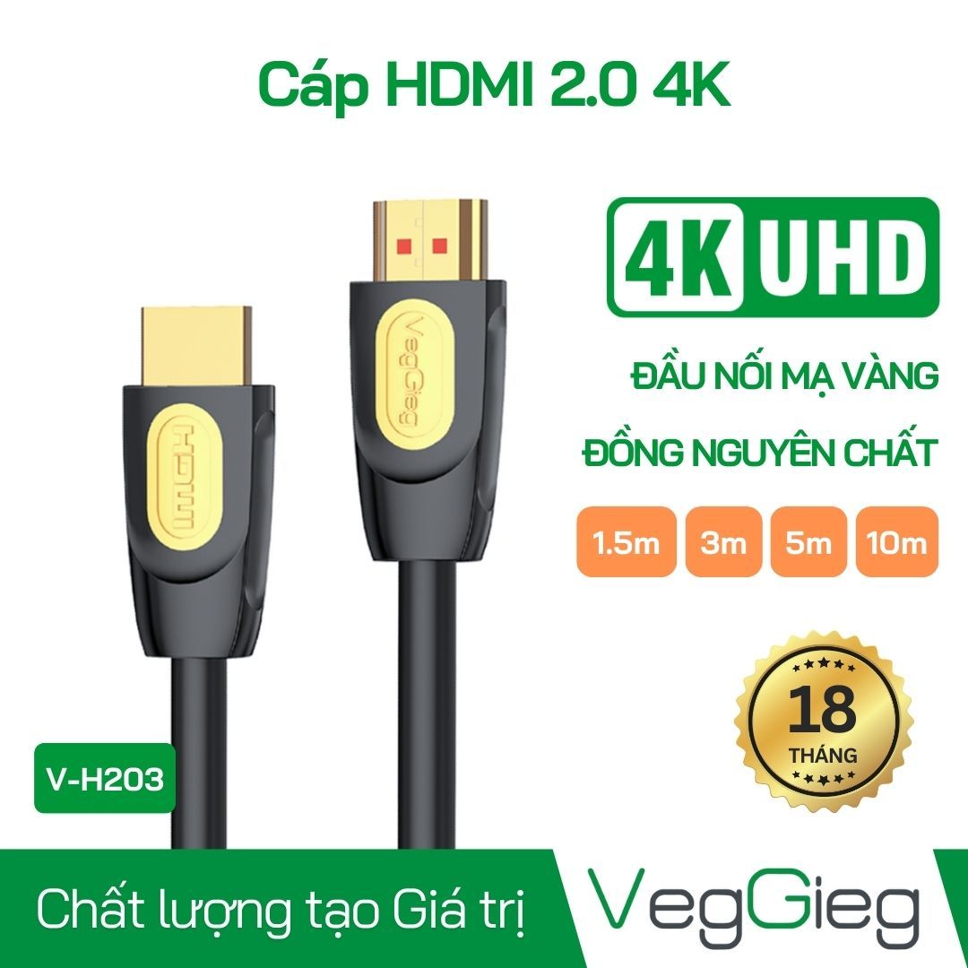 Cáp HDMI 2.0 Cable 2K*4K 60HZ - V-H203  (dài 1,5m - 30m)