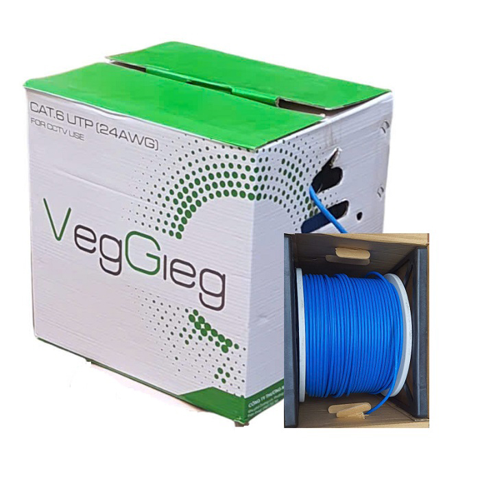 Dây Mạng Cat6e 24awg 305M VegGieg Màu Xanh