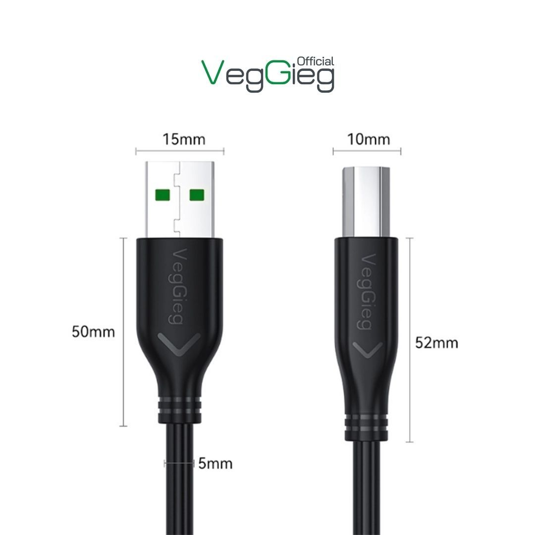 Cáp máy in USB 2.0 VegGieg V-U205 (1,5 - 10m)